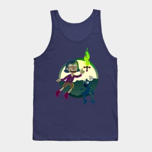 Green Fire Sword Tank Top